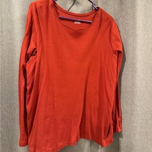 CJ Banks Vibrant Red Long Sleeve Tee